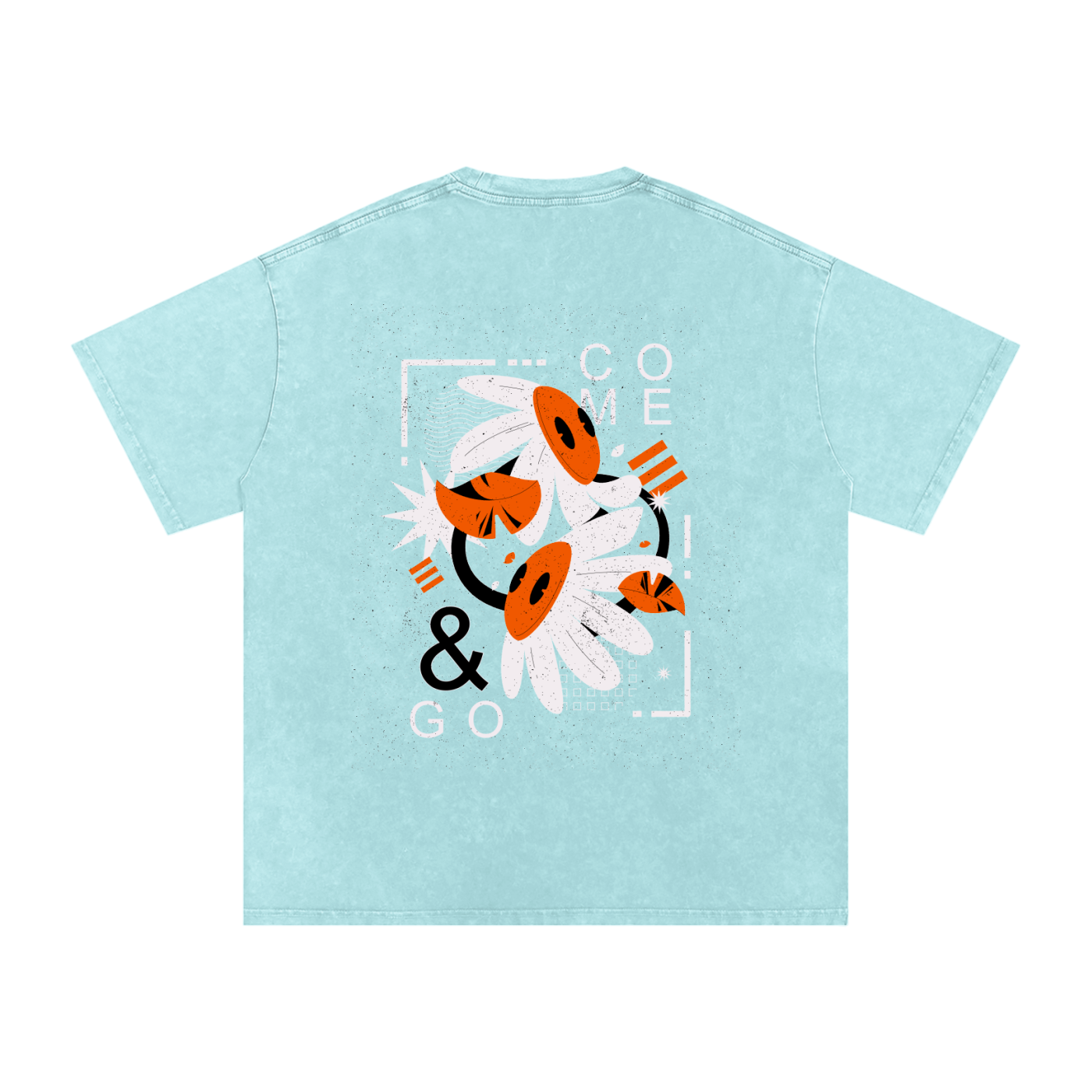 Heavyweight Streetwear,Retro Floral Graphic,Come and Go T-Shirt,Sand Wash Apparel,Sustainable Cotton Streetwear,Sun Bleached Aesthetic,Urban Lifestyle Tee,High-End Graphic Shirt,Modern Retro Fashion,Premium Oversized Shirt